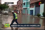 Aniego de medianas proporciones afecta calles en Chorrillos
