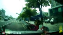 Car driver hits scooter after falling asleep at the wheel
