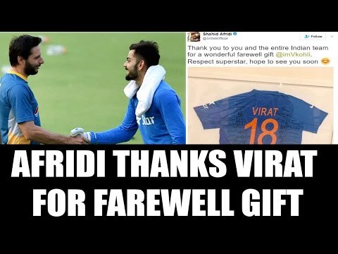 Virat Kohli receives heat warming thanks from Shahid Afridi for special farewell gift|Oneindia News