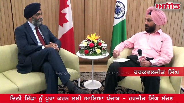 Spl. Interview with S. Harjit Singh Sajjan Minister of Defence Canada