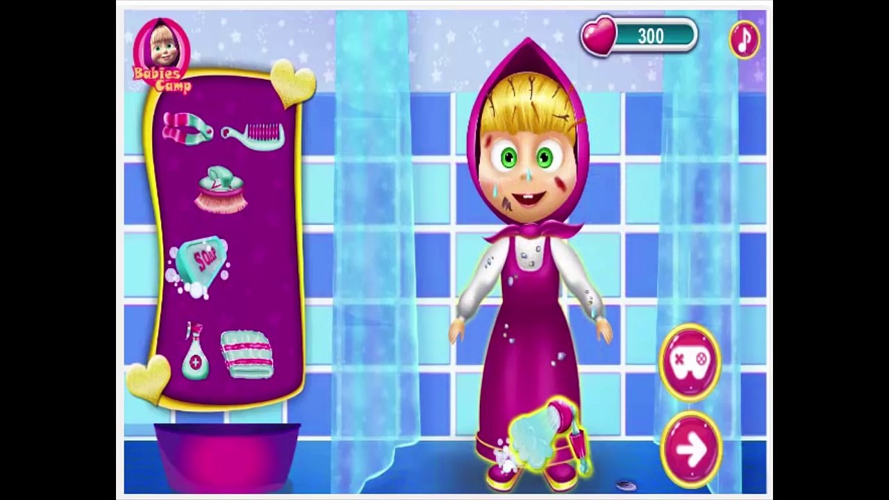 Maşa Yıkanıyor Banyo Yapıyor ve Elbiselerini Temizliyor - Maşa ve Koca Ayı Çizgi Film ,2017