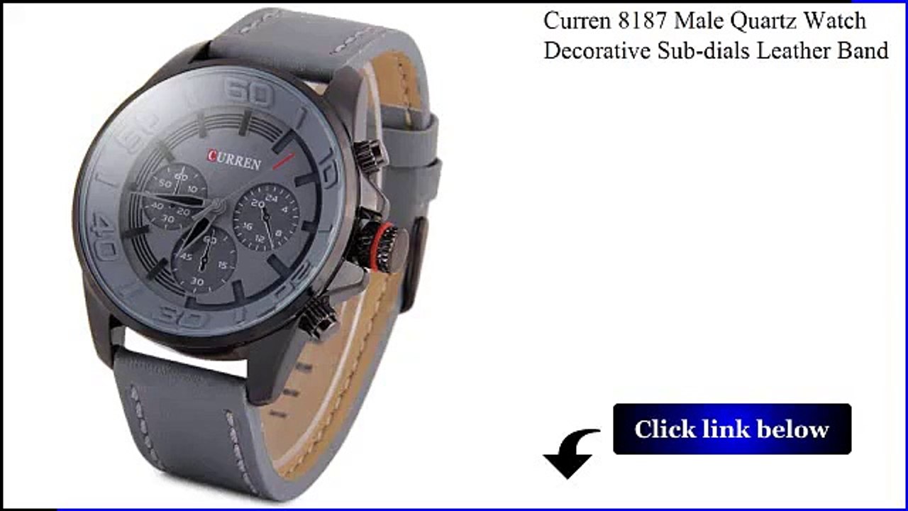Curren 8187 Male Quartz Watch Decorative Subdials Leather Band