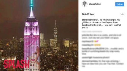 Blake Shelton Reacts to Gwen Stefani's Empire State Building Display