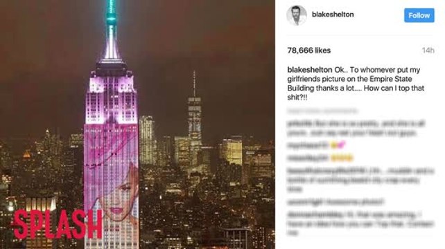 Blake Shelton Reacts to Gwen Stefani's Empire State Building Display