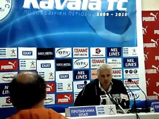 27η Καβάλα-ΑΕΛ 3-3 2009-10 Παπακώστας-Συνέντευξη τύπου
