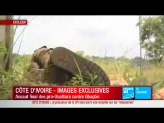 Assaut final des forces de Ouattara contre le bunker de Gbagbo (France 24)