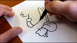 Easy ! How to turn words WOLF into a Cartoon -  Let's Learn drawing art on paper for kids-A8tgJEkL5jw