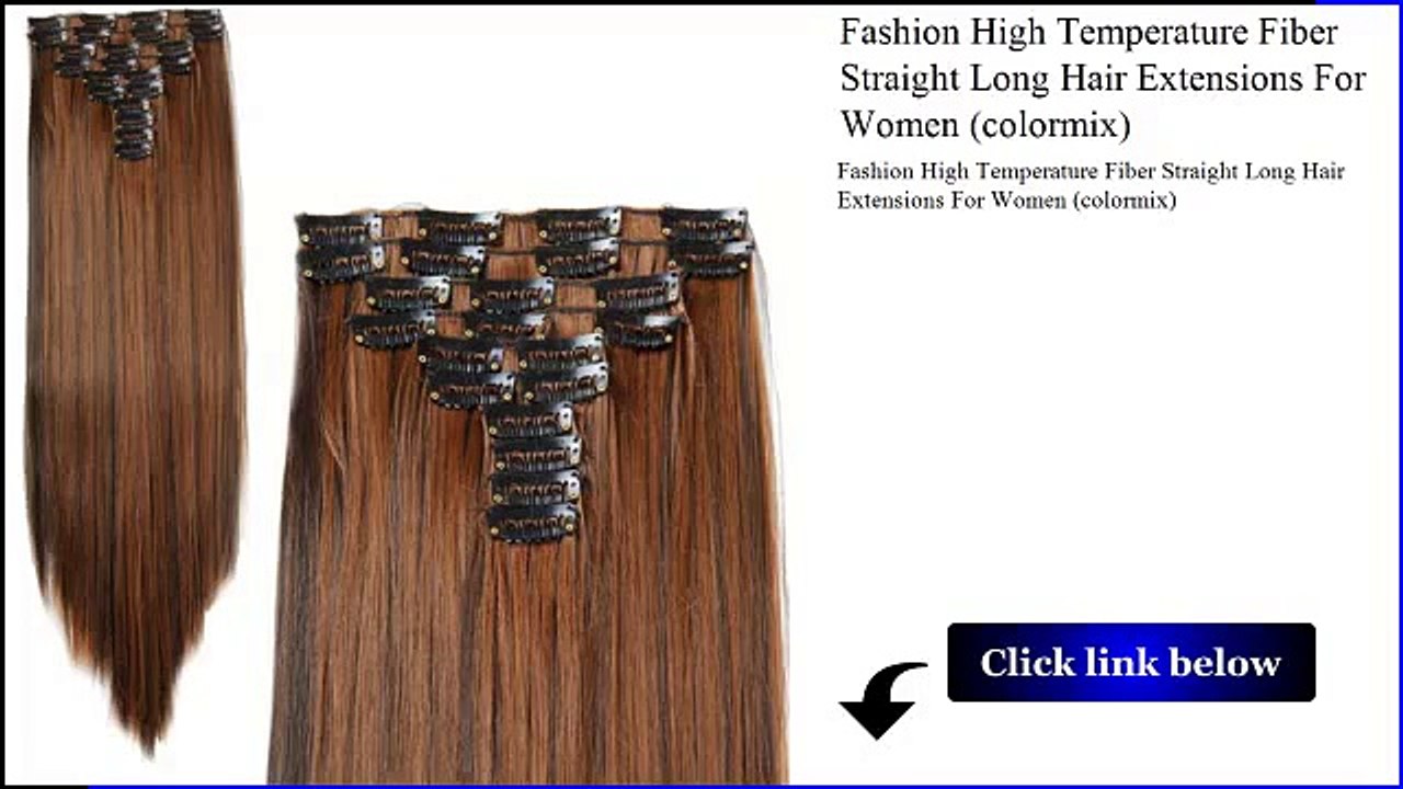 Fashion High Temperature Fiber Straight Long Hair Extensions For Women colormix