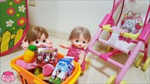 メルちゃん ベビーショッピングカートでお買い物  Mell-chan Doll Grocery Shopping  Shopping Cart Toy