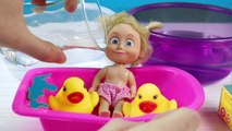 Maşa Sıcak ve Soğuk Yıkanıyor Banyo Yapıyor Ördekler ile Beraber - Maşa Çizgi Film Tadında ,2017