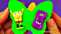 Play-Doh Butterfly Surprise Eggs Hello Kitty Disney Frozen Cars 2 Shopkins Spongebob Toys Flufft