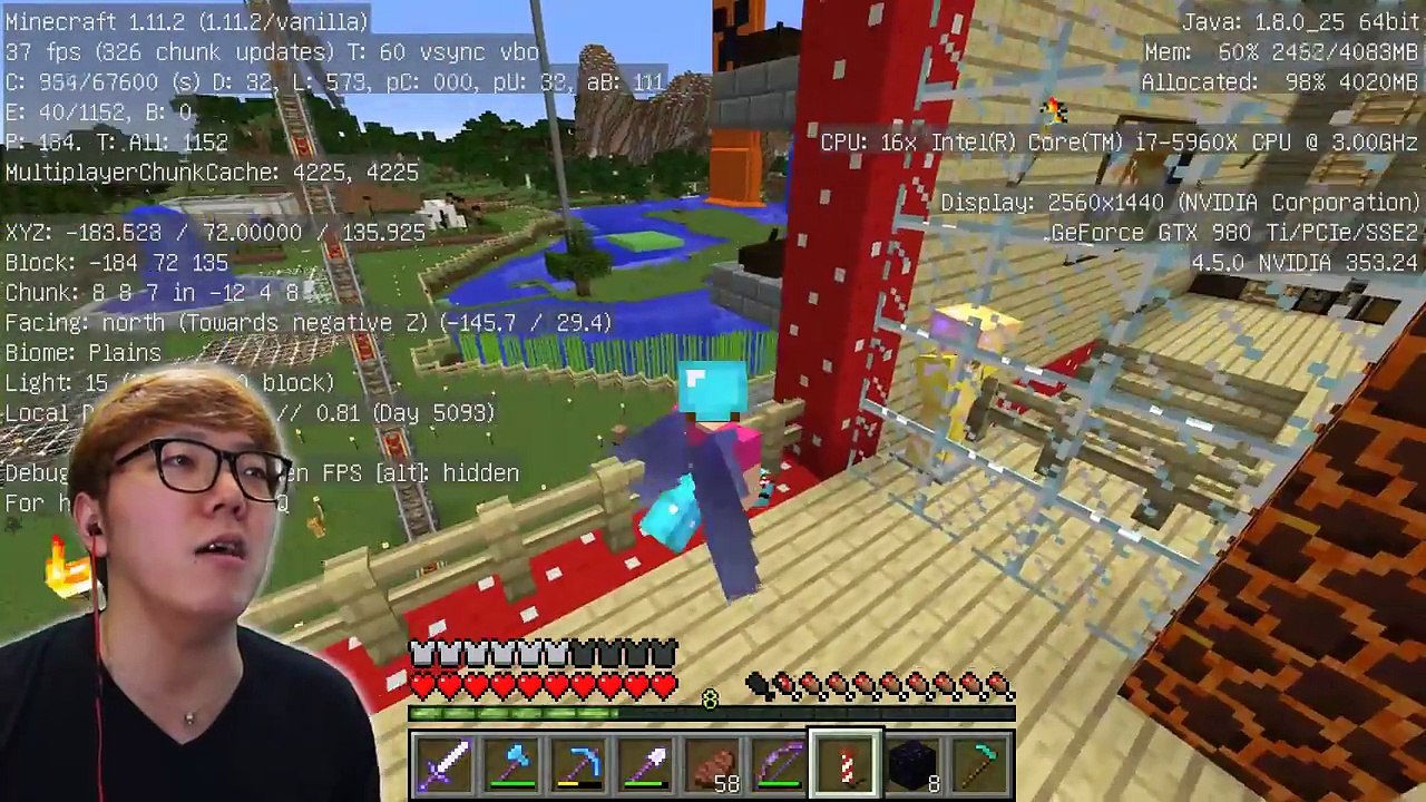 【マインクラフト】フンフンおじさんをJohnnyって名前にすると暴れ出すらしいので試したら悲劇が…【ヒカキンのマイクラ実況 Part352】【ヒカクラ】