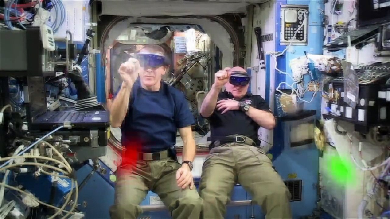 We couldn't resist adding special effects to NASA Astronaut Scott Kelly and Tim Peake having some Virtual Reality