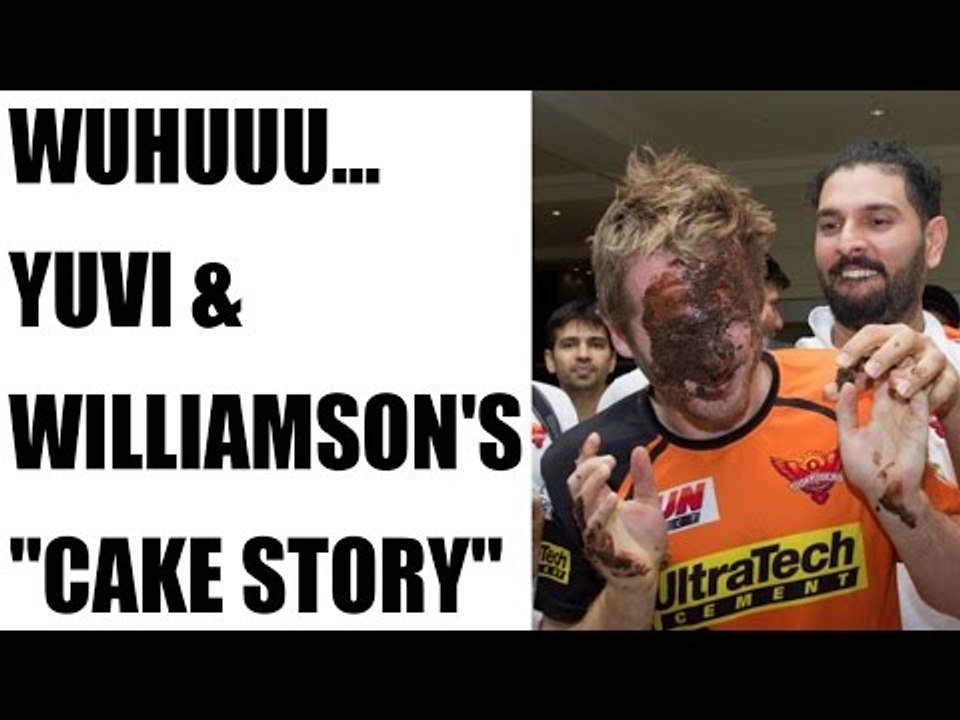 IPL 10: Yuvraj Singh smears cake on Kane Williamson, Deepak Hooda | Oneindia News