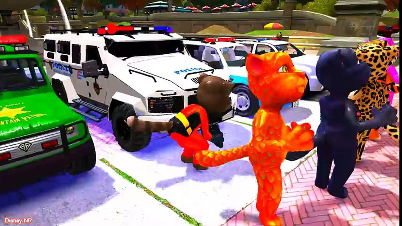 Police Suv Color Cars and Learn Numbers & Color w Talking Tom Cartoon for Kids - More Nursery Rhymes - YouTube