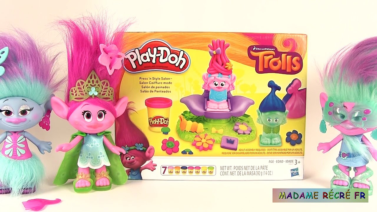 Pâte à modeler Play Doh Les Trolls Salon Coiffure Mode Poppy Press N Style Salon
