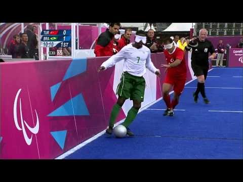 Football 5-a-side - TUR vs BRA - 1st Half P1 - Men's Prelim. Pool B - London 2012 Paralympic Games
