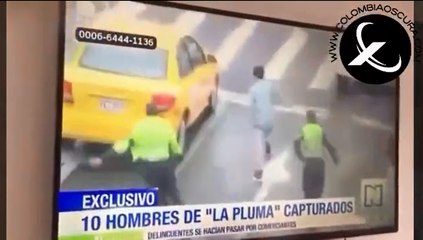 Un voleur colombien tente de fuir la police.