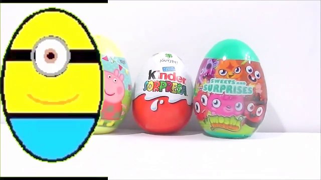 surprise eggs peppa pig kindys moshi monsters sw