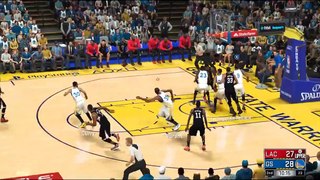NBA 2K17 Stephen Curry,Kevi Thompson Highlights vs Clippers 2017.02.23