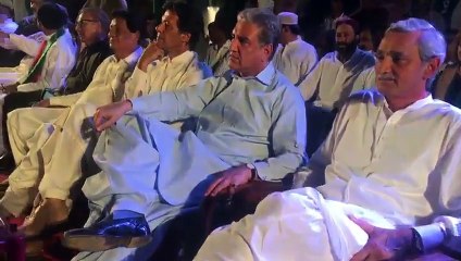 Imran Khan at Stage in PTI Dadu Jalsa on 22.04.2017