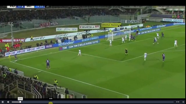 Astori Goal - AC Fiorentina vs Inter Milan 2-2 22.04.2017 (HD)