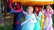 Frozen Elsa & Disney Princess Pizza Party! W_ Spiderman, Ariel, Rapunzel, Belle, Batman & SpiderElsa