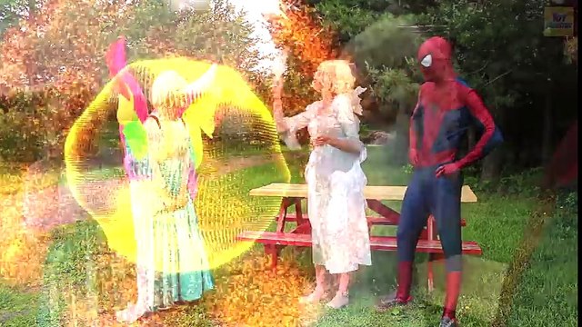 Frozen Elsa Becomes a Fairy! w_ Cinderella, Spiderman & Pink Spidergirl, Rapunzel, Ariel & Anna -)