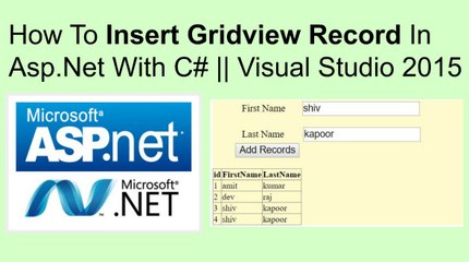 How to insert gridview record in asp.net with c# ||  vs2015