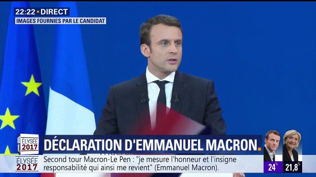 Emmanuel Macron: Dès ce soir, je me dois d'aller au-delà et de rassembler tous les Français