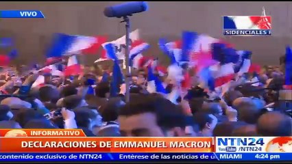 Emmanuel Macron habla tras la primera vuelta electoral en Francia