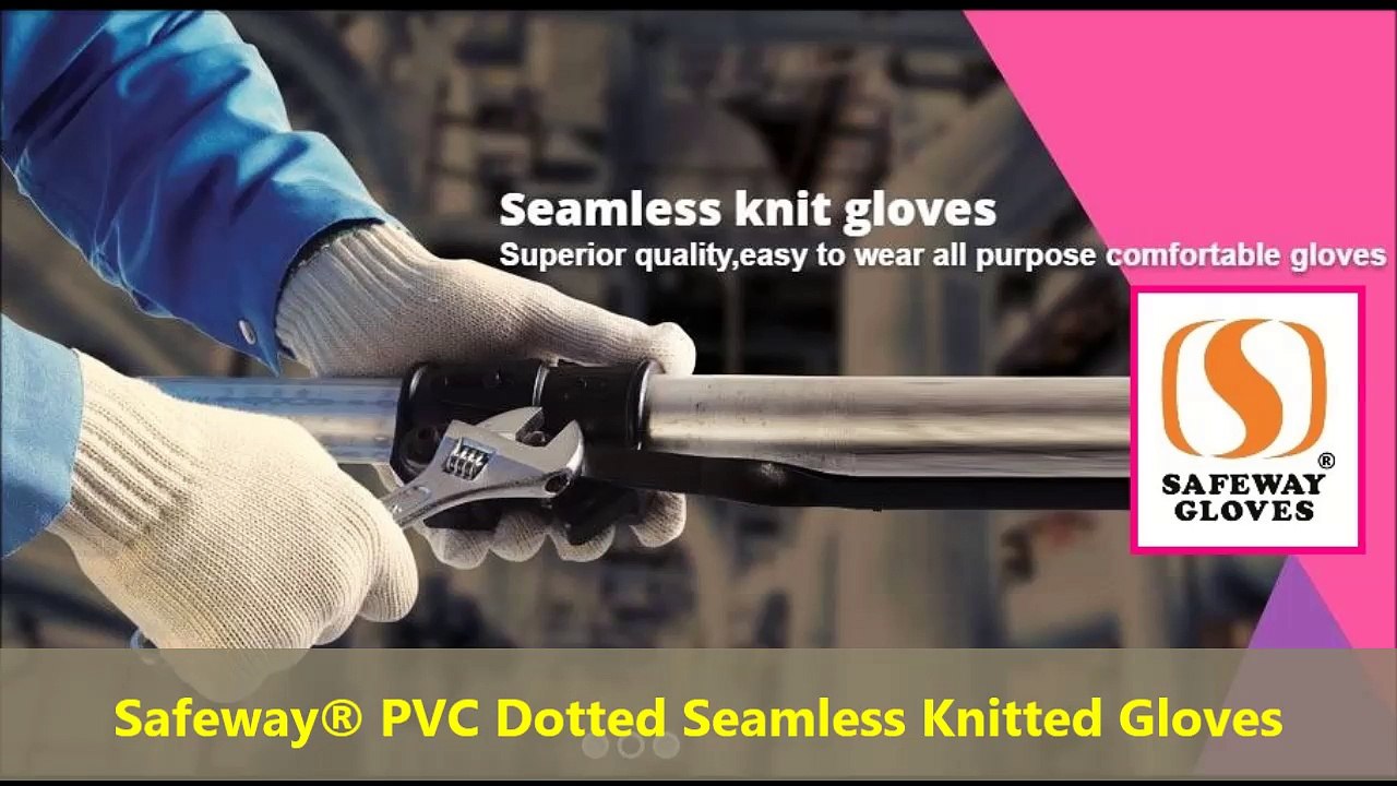 PVC Polka Dotted Seamless Knitted Gloves Manufacturers- Pakistan