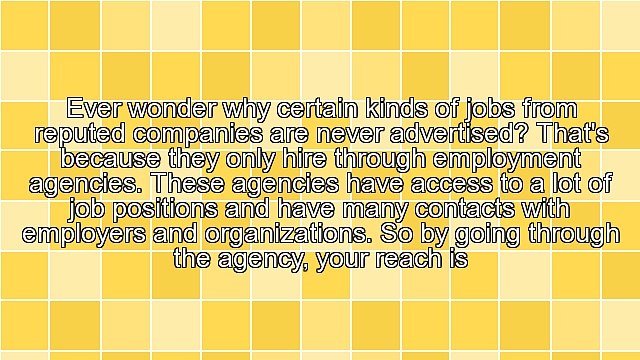 Should You Use An Employment Services Agency To Find a Job?