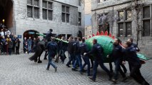 Ducasse de Mons 2017 : première répétition à l'Hôtel de Ville pour Condé, cheval de Saint-Georges. Vidéo Eric Ghislain