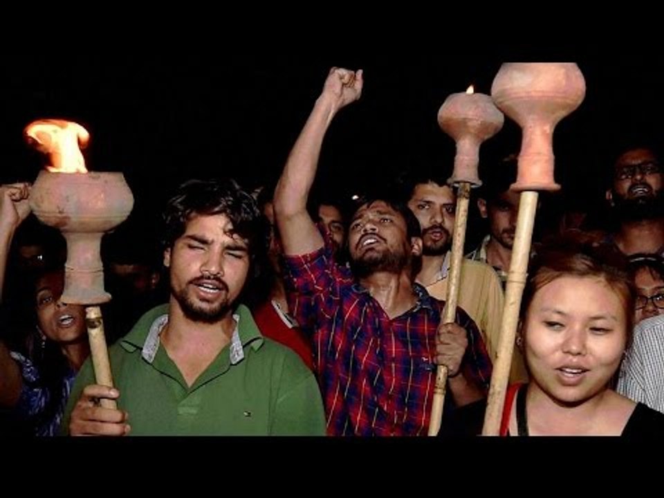 JNU Row: Students protest punishment awarded to Kanhaiya kumar and others