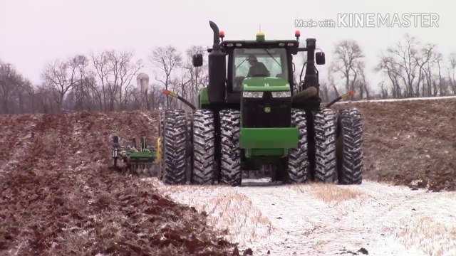 Awesome Big Tractor Power At Work: 2017 Chisel Plowing in the Snow