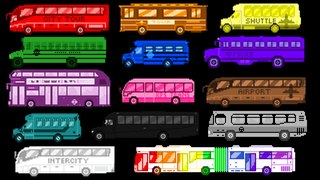 Bus Colors - Street Vehicles - The Wheels on the Bus - The Kids' Picture Show (Fun & Educational)