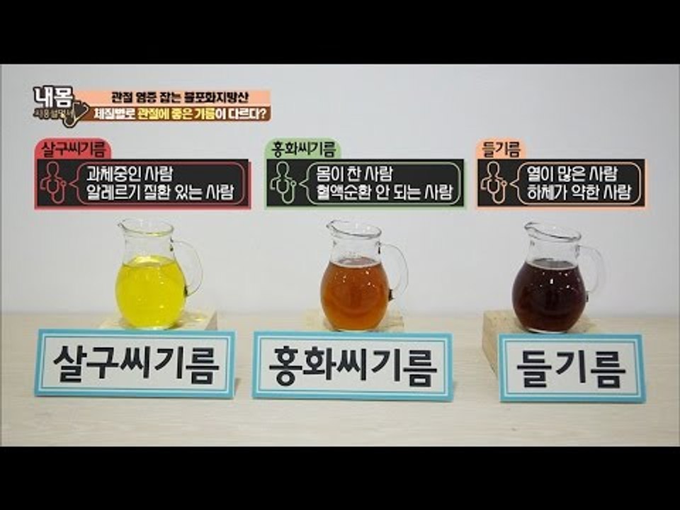 몸에 좋은 기름 삼총사, 내 몸에 맞는 기름은? [내 몸 사용설명서] 134회 20161223