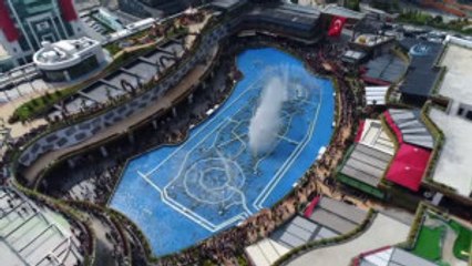 23 Nisan'a Özel Su Şovu, Havadan Görüntülendi