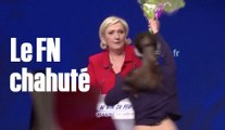 Des Femen s'invitent devant le bureau de vote de Marine Le Pen