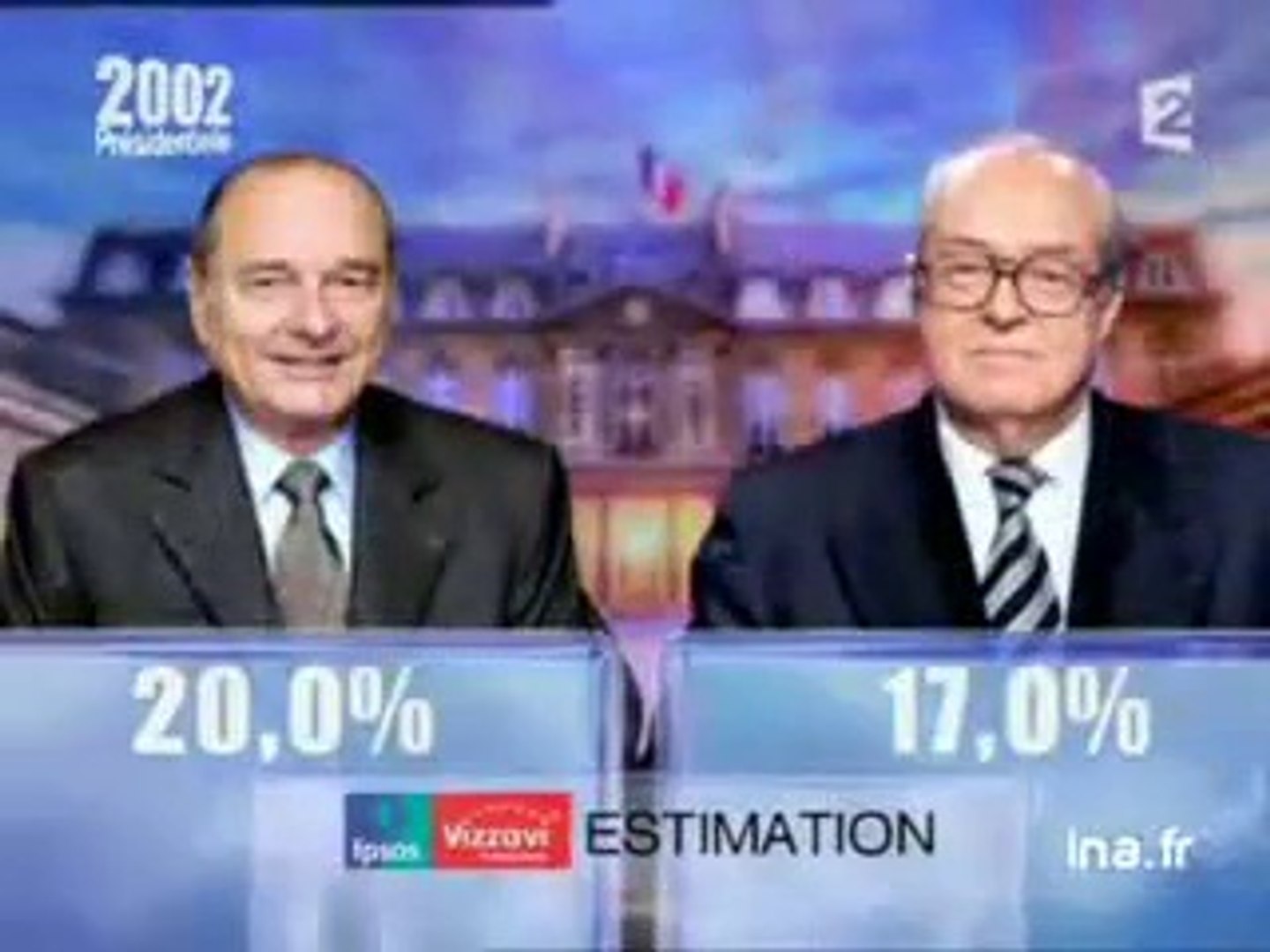 Jean-Marie Le Pen au second tour de la présidentielle en 2002 - Vidéo  Dailymotion