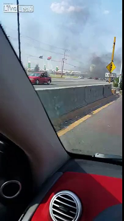 fire car on highway