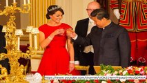 PICTURED: Duchess of Cambridge dazzles as Royals enjoys banquet to meet King of Spain