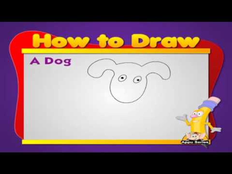 How to Draw Cartoon Animals in Telugu - Dog