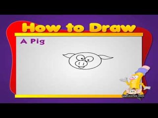 How to Draw Cartoon Animals in Telugu - Pig