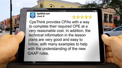 Cpethink.com Review        Exceptional         Five Star Review by Lewis N.