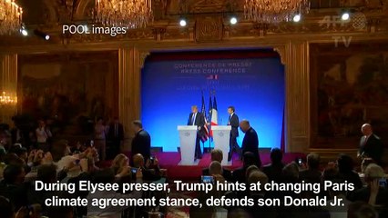 Trump talks climate, Syria and Russian ties at Elysee presser