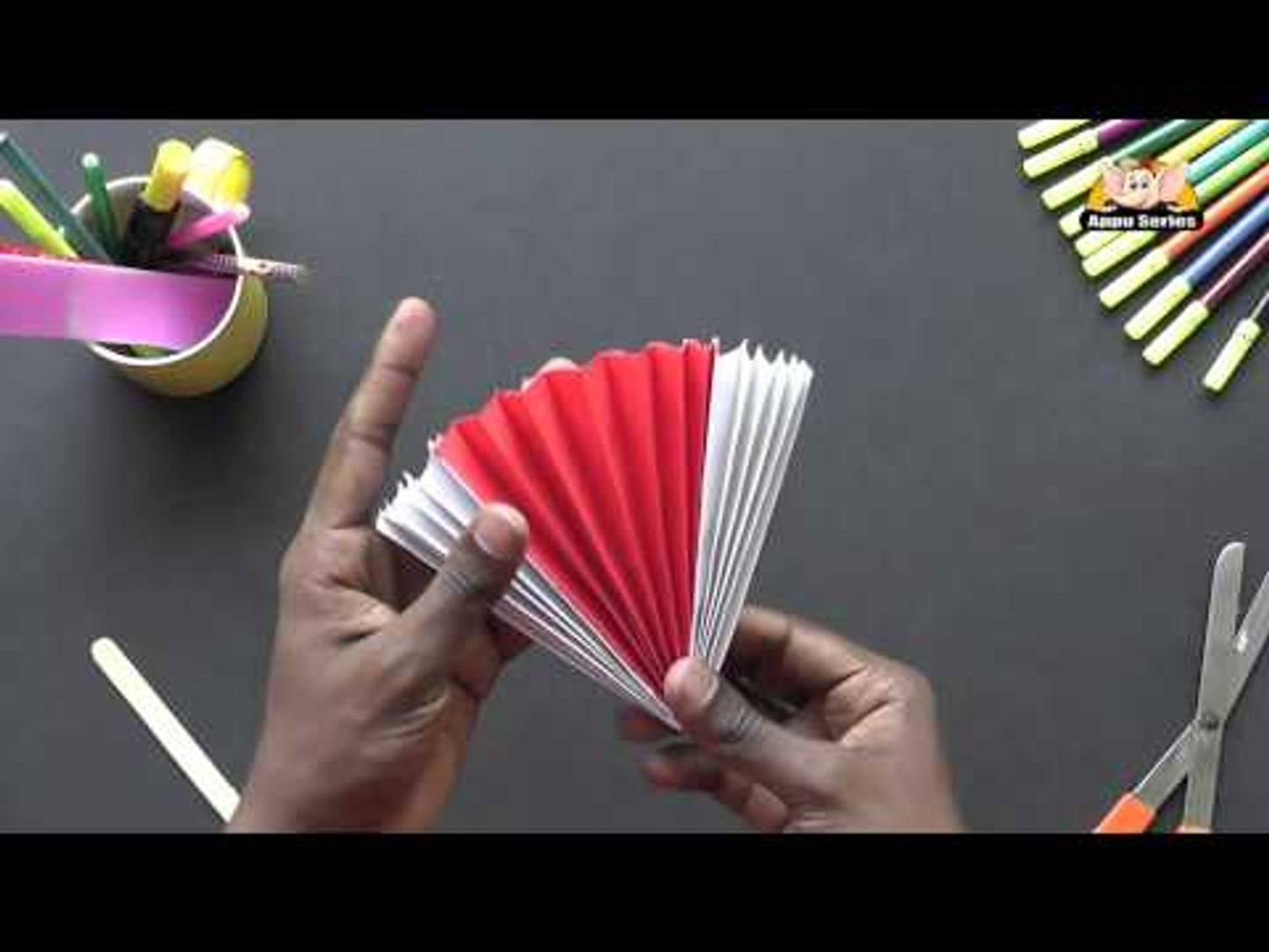 How to make a paper hand fan?, origami fan, Chinese hand fan 