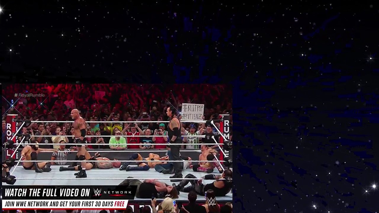 The Undertaker eliminates Goldberg in the Royal Rumble Match- Royal Rumble 2017