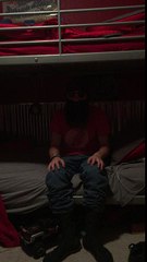 Homeless man scares little kid